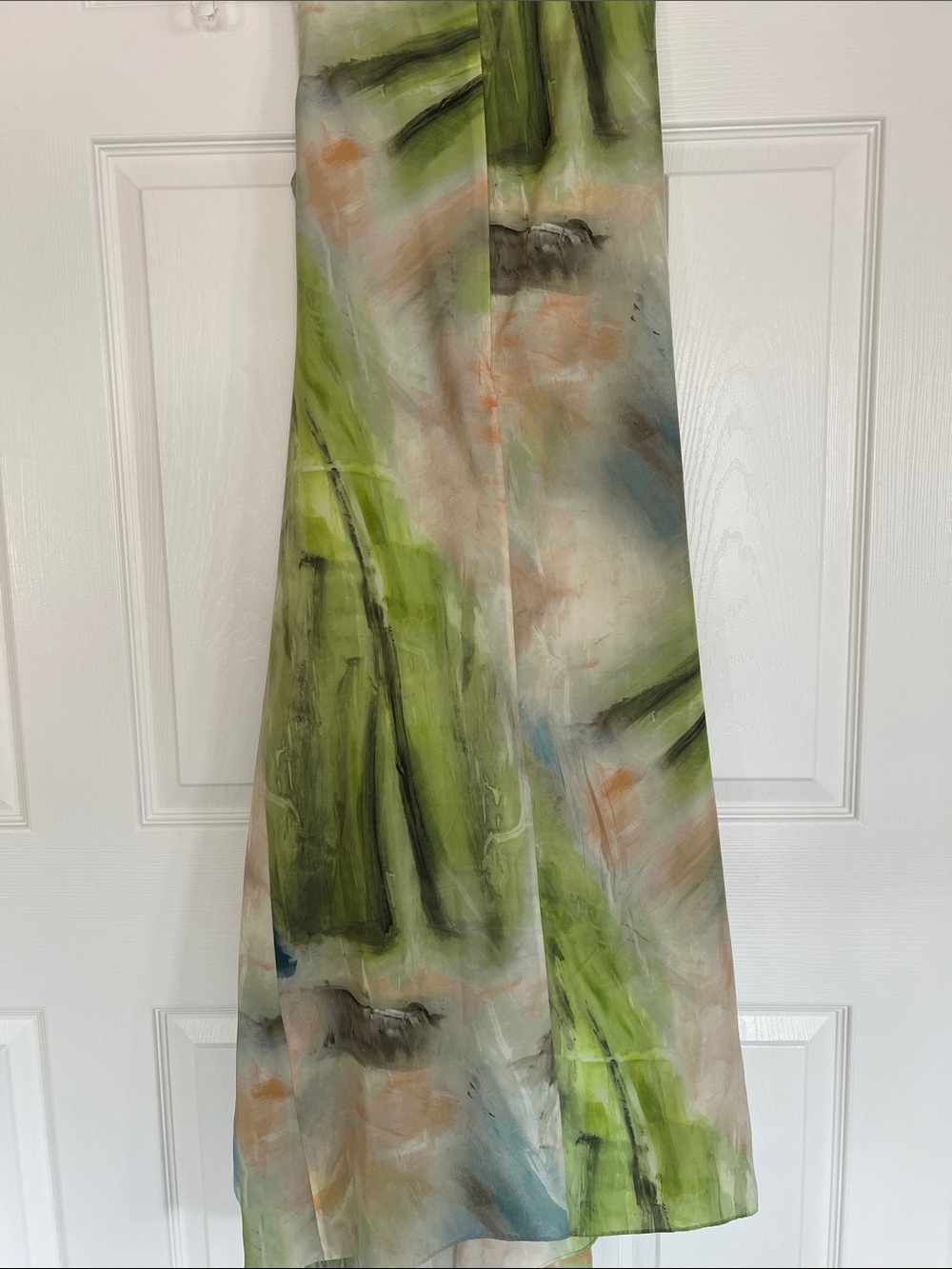 COS Asymmetrical Sleeveless Midi Dress in Green and Blue Watercolor - Picture 11 of 17